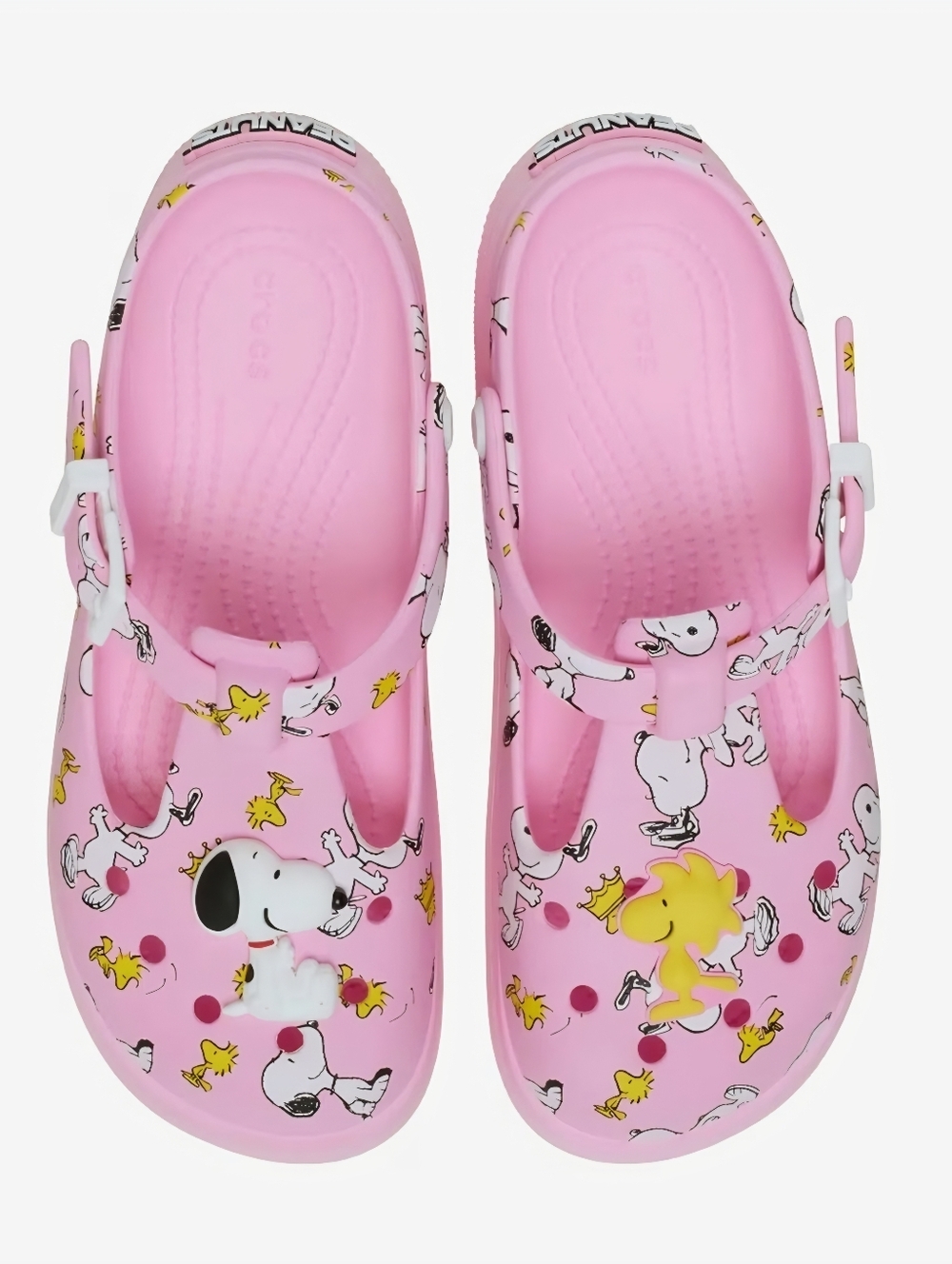 Crocs Peanuts Mary Jane Clog Snoopy Woodstock Pink Womens Size 9 Mens Size 7 NWT